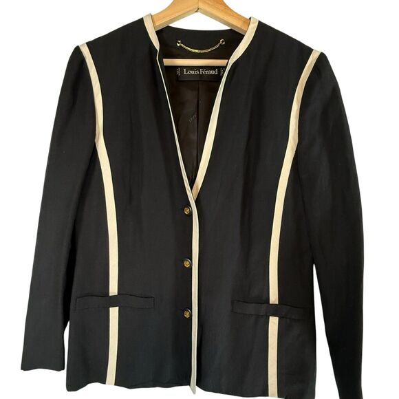 NOS Louis Feraud SIZE 6 Womens Blazer Jacket SILK LINEN VTG 1980s Quiet Luxury - Picture 2 of 16